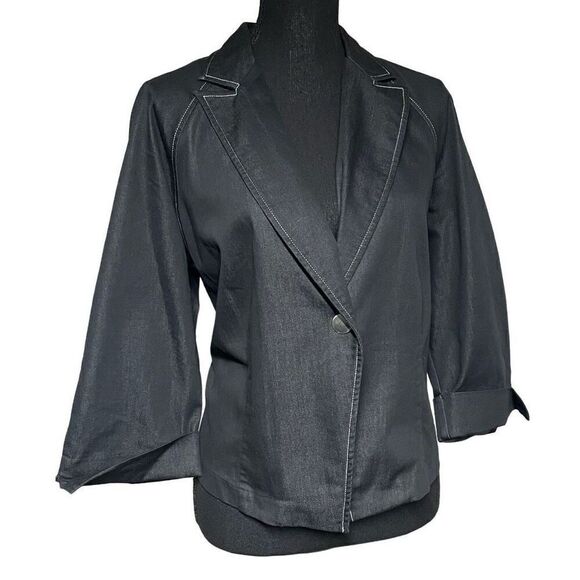 Requirements Dark Blue Denim Lightweight Blazer - Picture 1 of 7